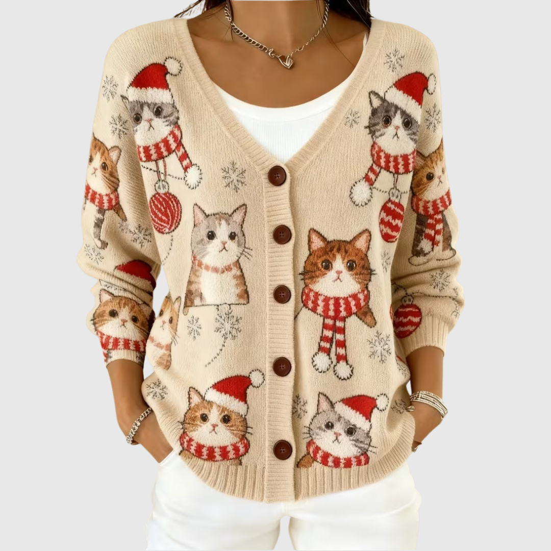 Cardigan con bottoni marrone