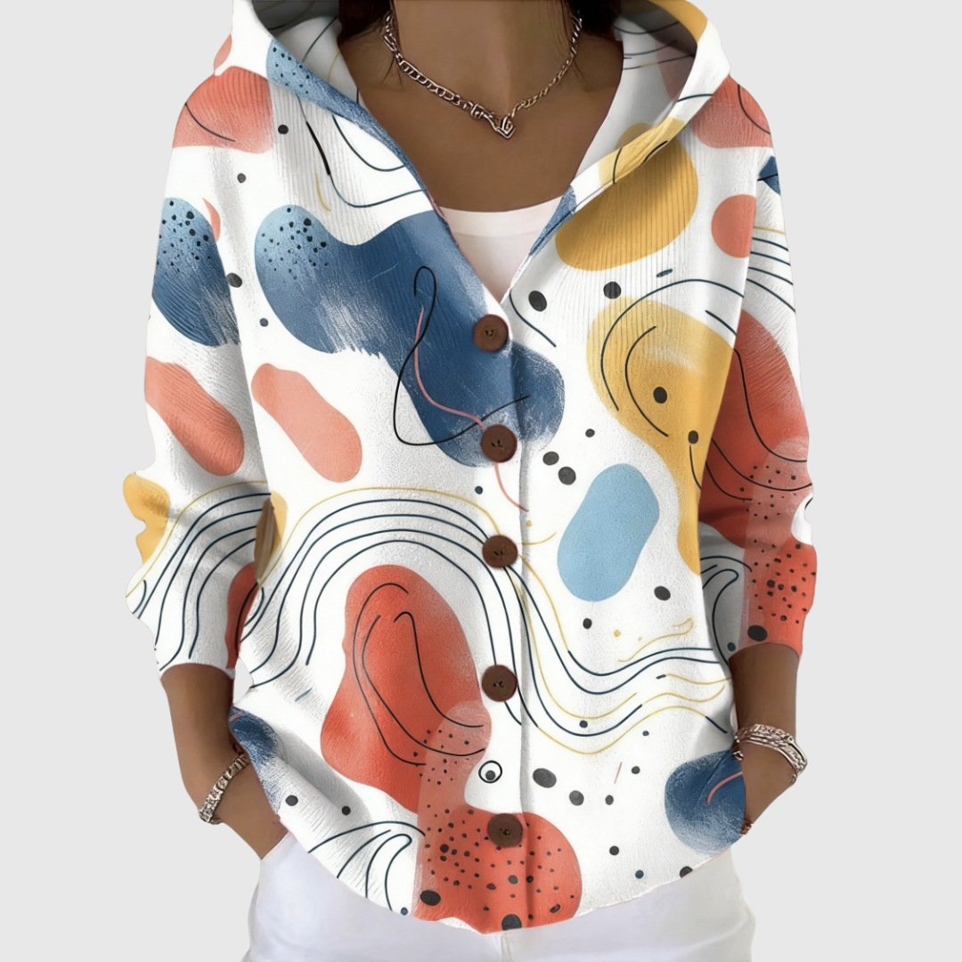 Cardigan con cappuccio bianco