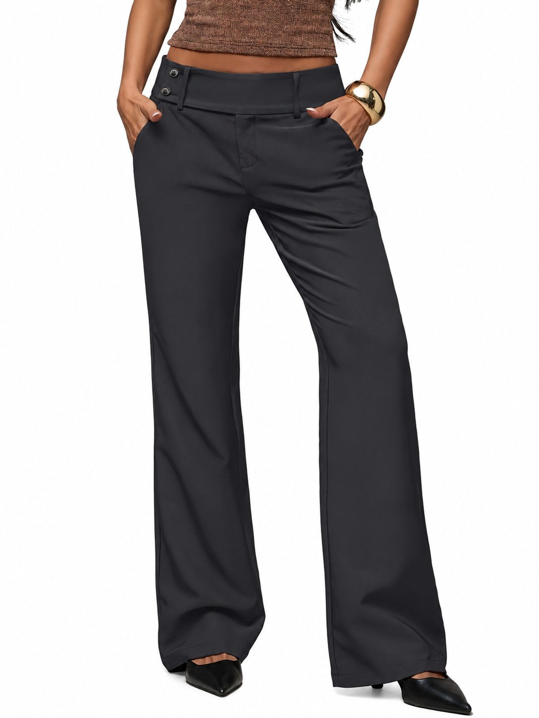 Pantaloni Duna indossati su sfondo bianco - grigio scuro