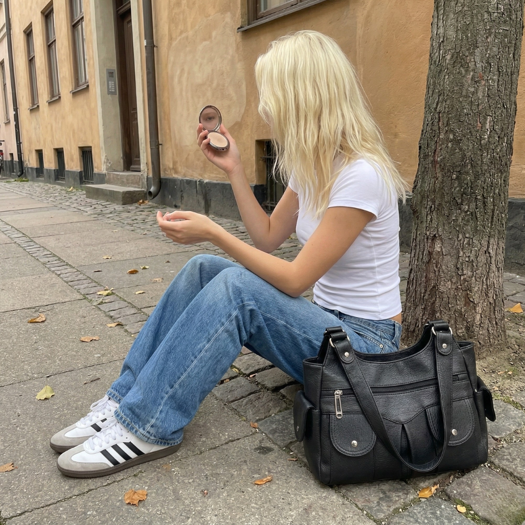 Borsa a spalla con tasche multiple