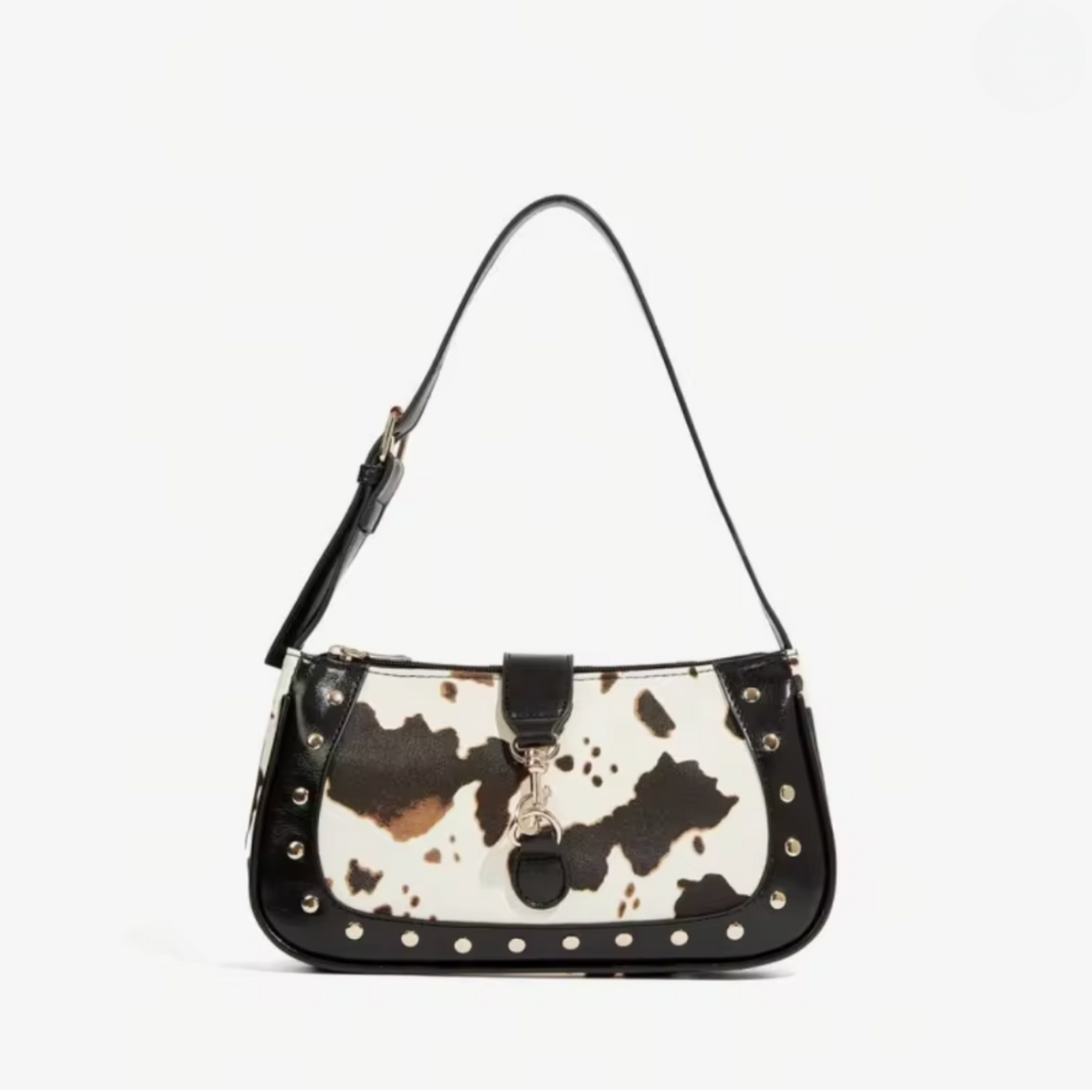 Borsa a spalla con stampa macchie