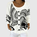 Cardigan Nero con Bottoni Ondulato