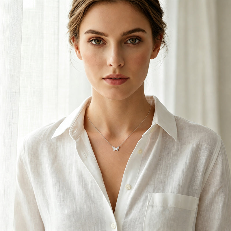 🦋Collar con mariposa azul:  un diseño delicado para el día a día 💎✨