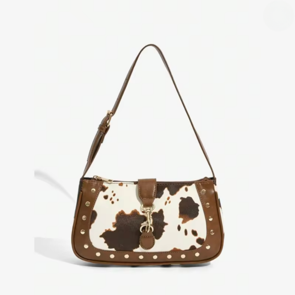 Borsa a spalla con stampa macchie