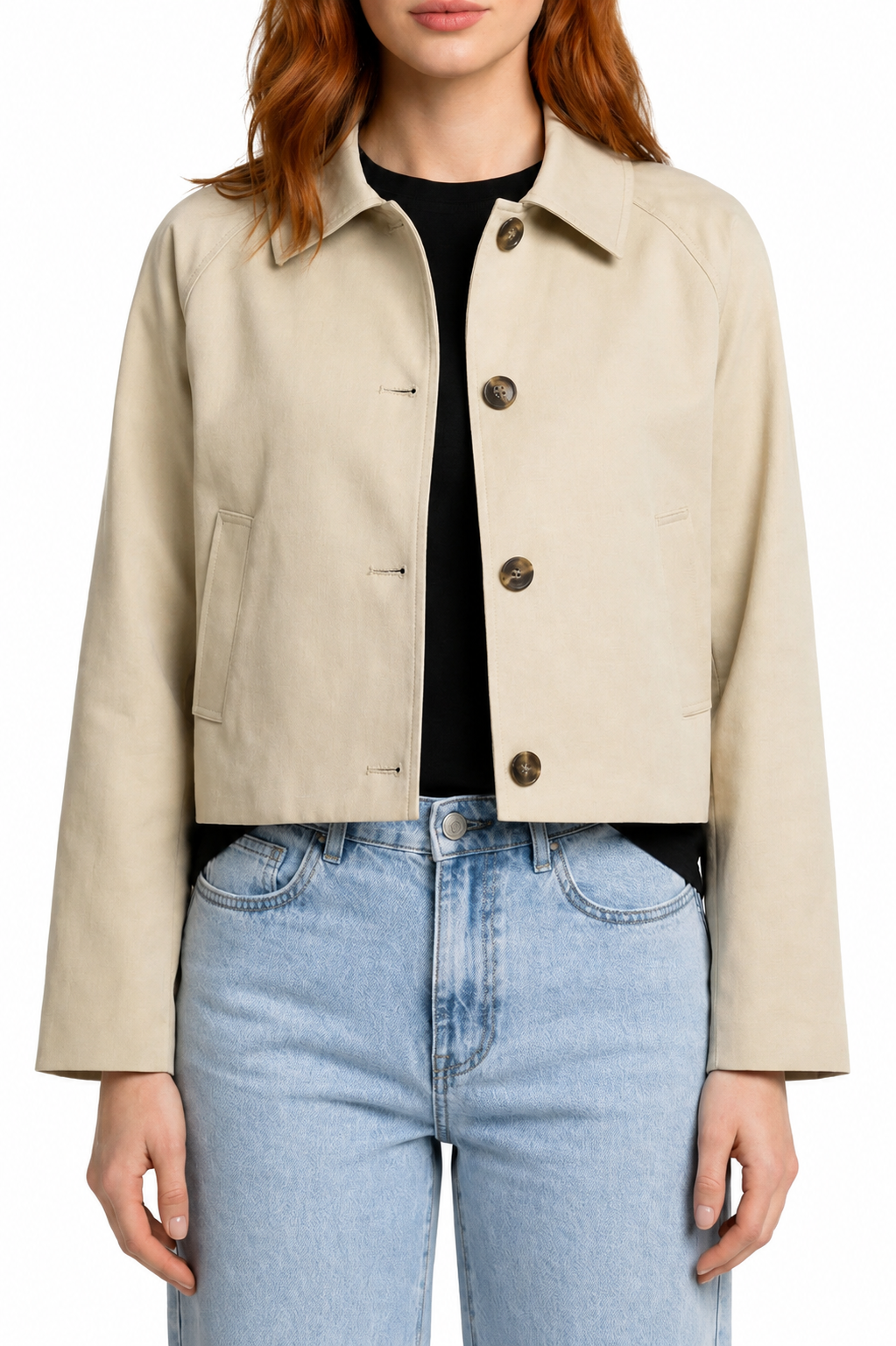 Chaqueta Bomber corta  con botones