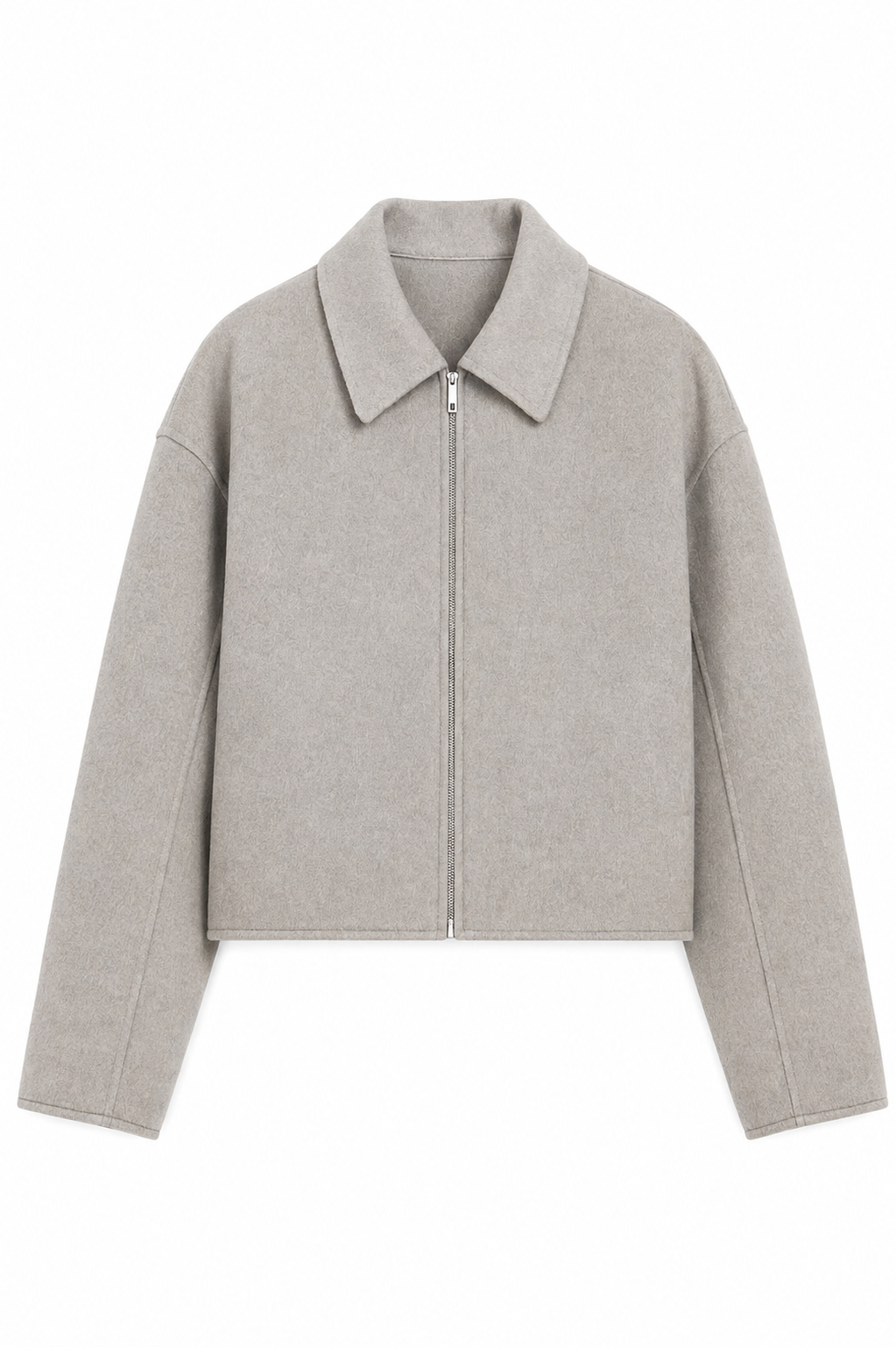 Chaqueta Bomber corta con cremallera y cuello clásico