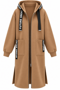 Cappotto felpa oversize lungo con cappuccio da donna