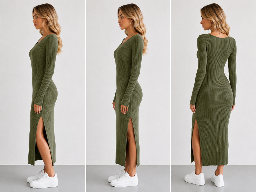 Nove - Vestido ajustado de manga larga