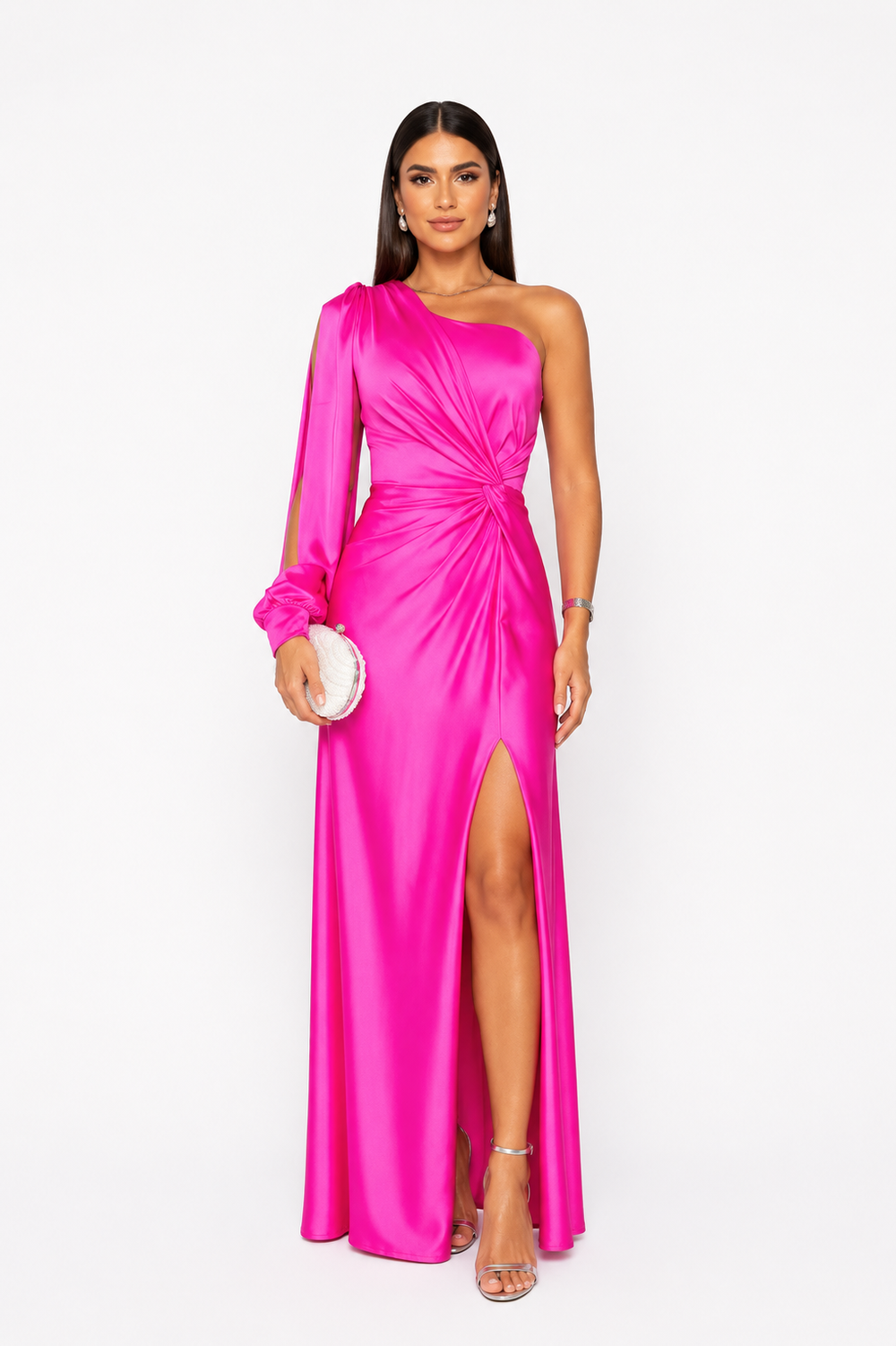 Nove - Vestido asimétrico con abertura larga