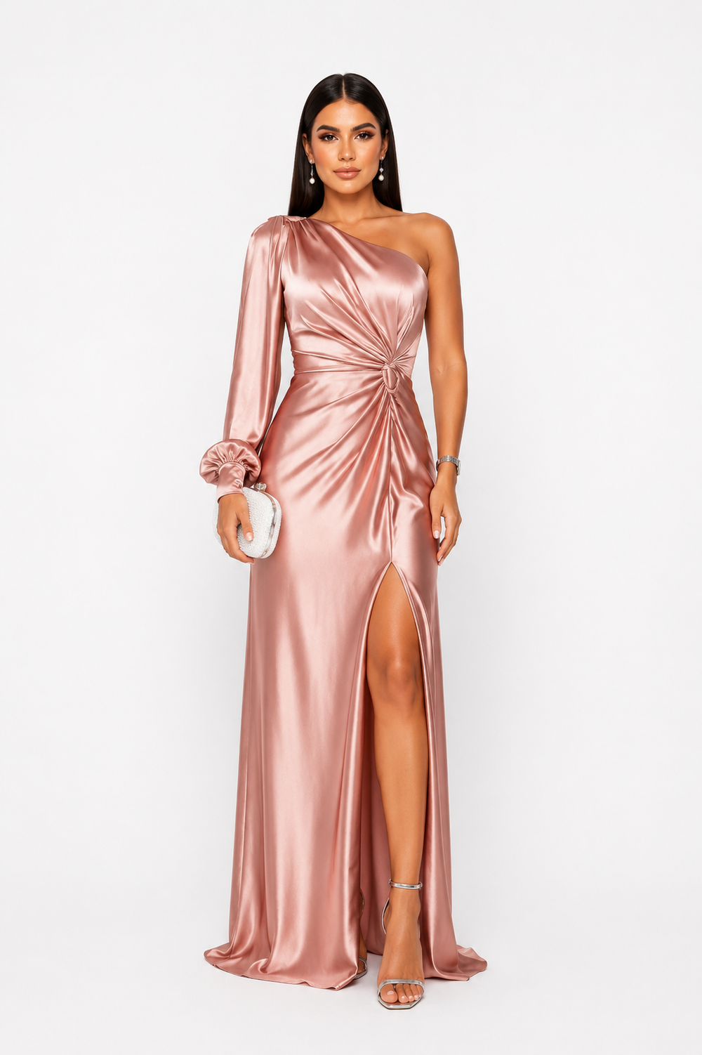 Nove - Vestido asimétrico con abertura larga
