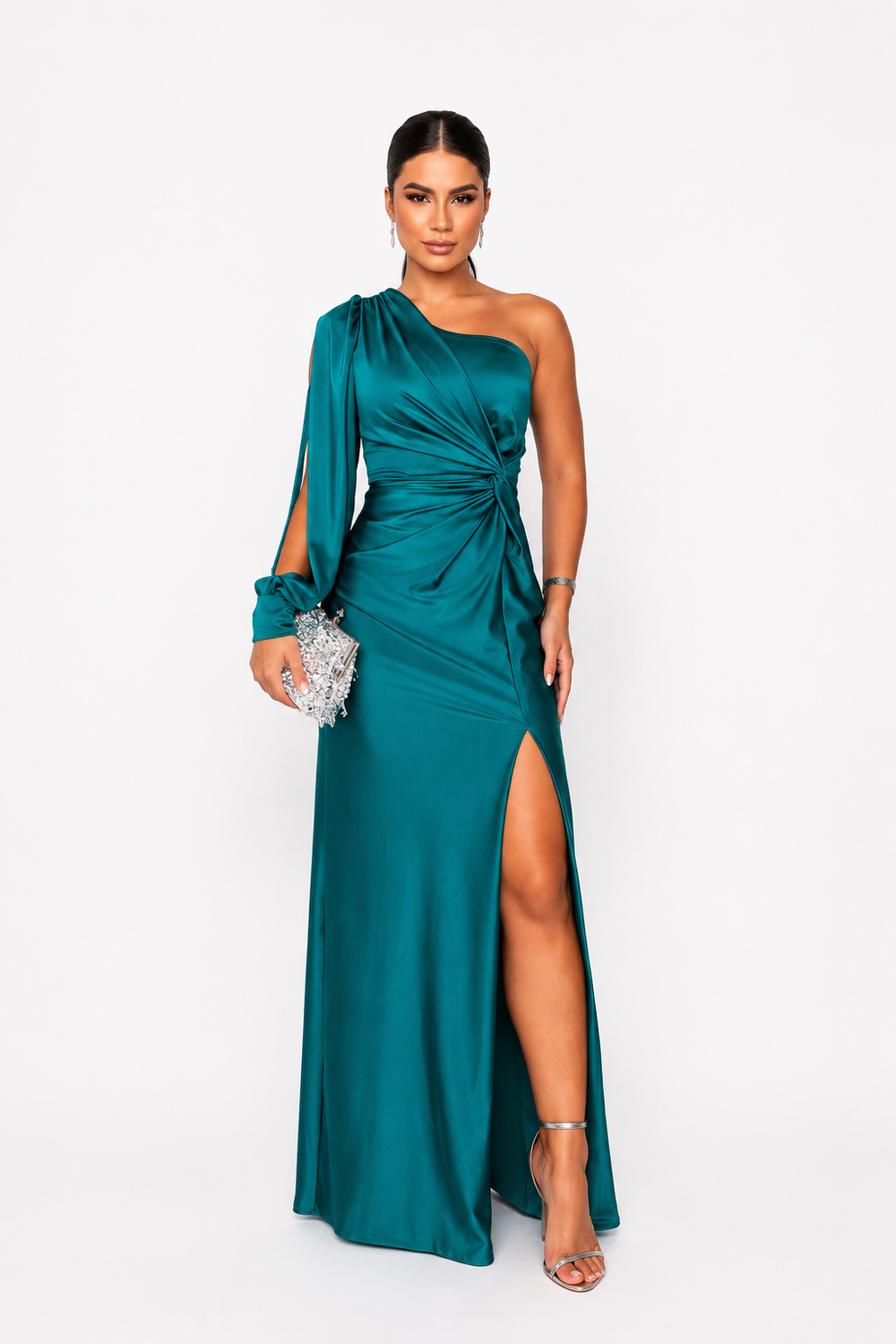 Nove - Vestido asimétrico con abertura larga