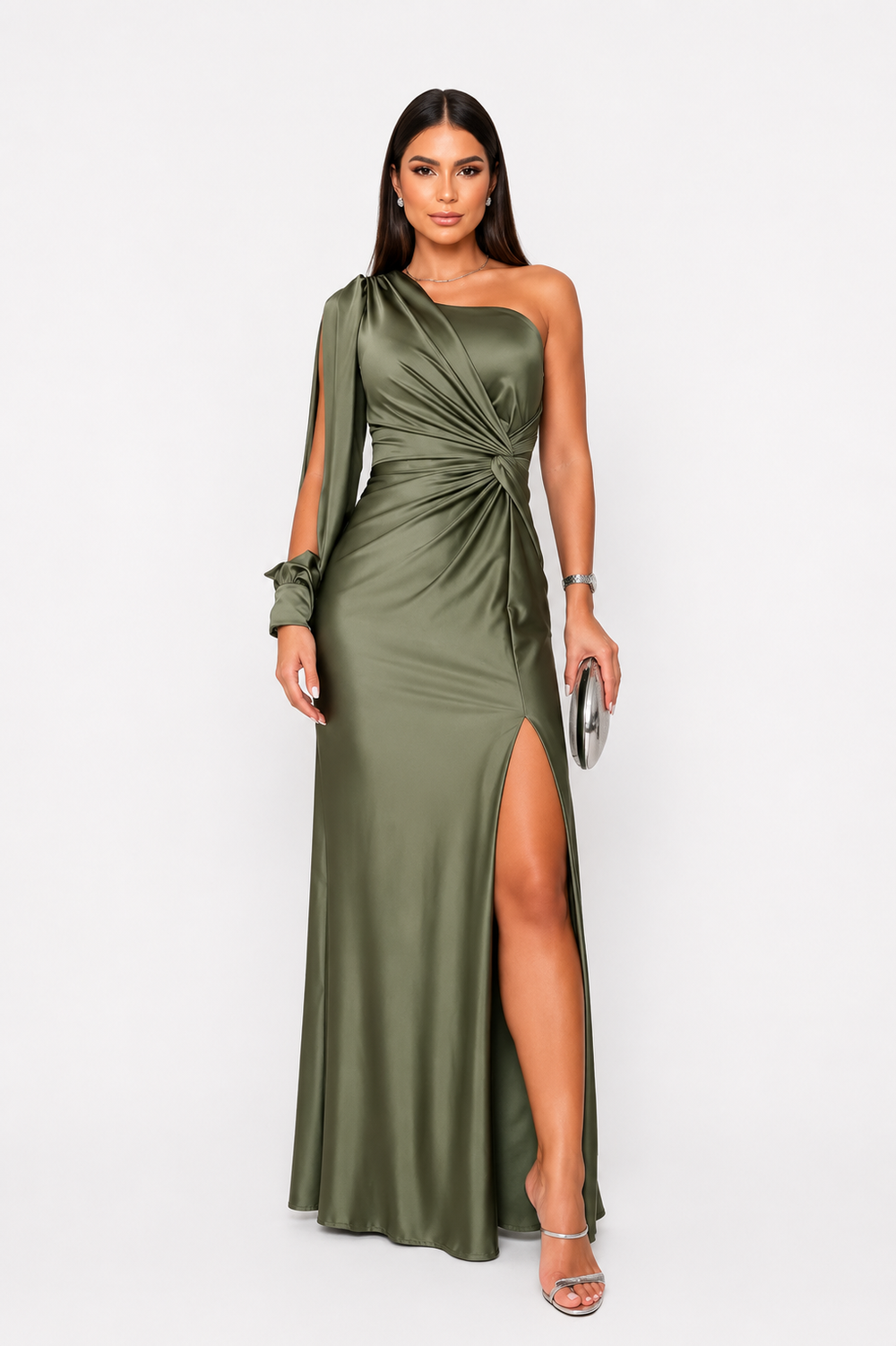 Nove - Vestido asimétrico con abertura larga
