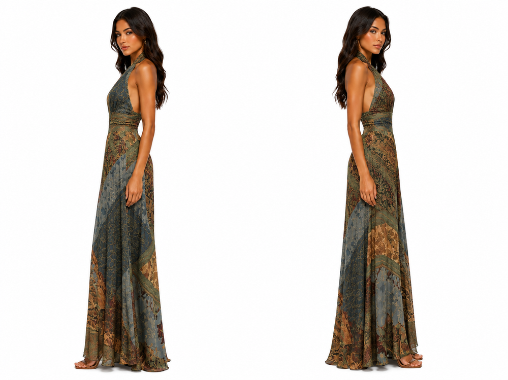 Nove | Vestido azul con toques grises