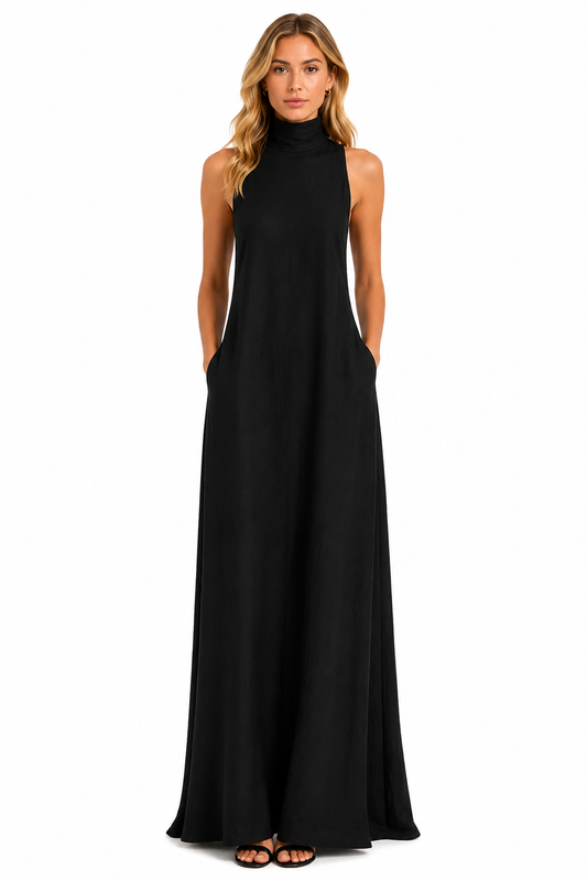 Nove | Vestido largo con cuello alto