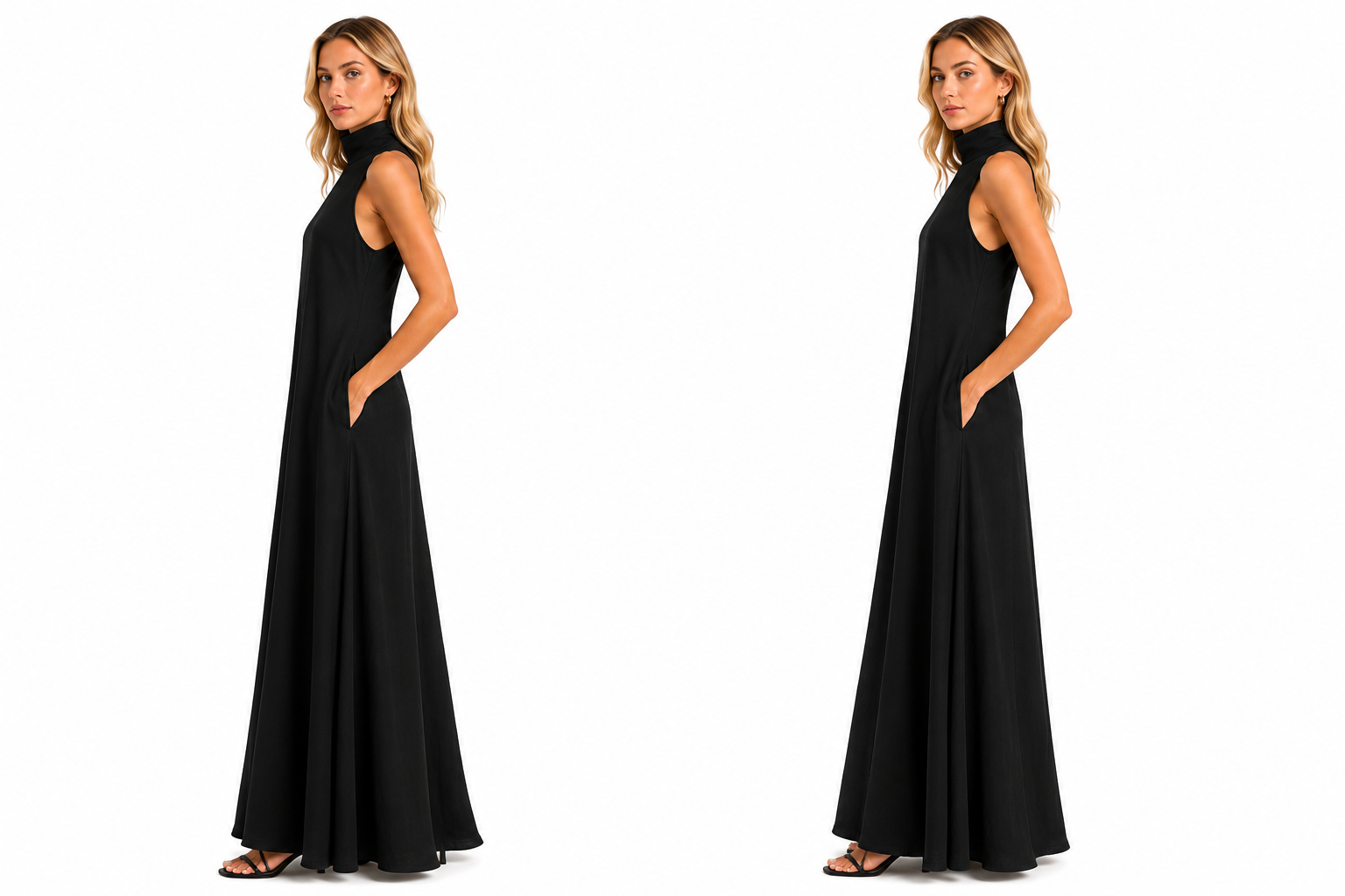 Nove | Vestido largo con cuello alto