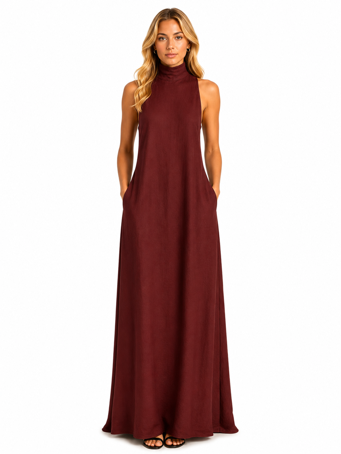 Nove | Vestido largo con cuello alto