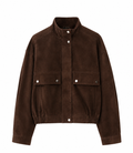 Chaqueta bomber : Modelo oversize con cuello alto y bolsillos