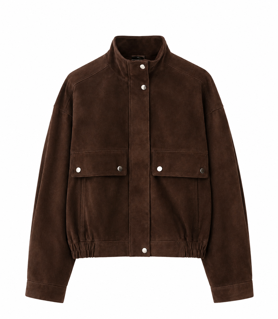 Chaqueta bomber : Modelo oversize con cuello alto y bolsillos