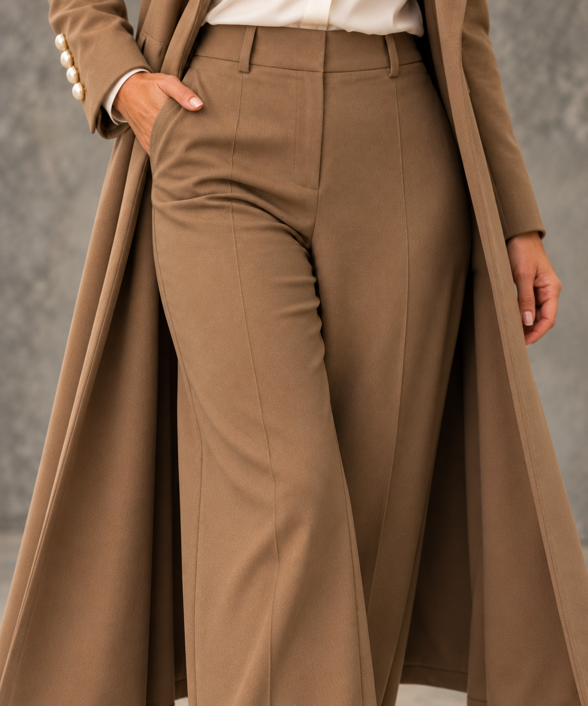 Giulia | Completo cappotto lungo in maglia e pantaloni
