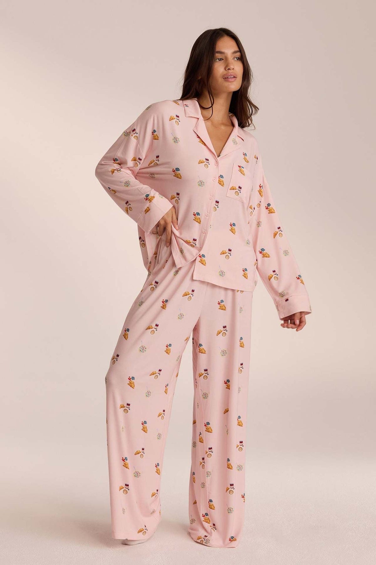 Diana | Pigiama camicia e pantaloni ampi