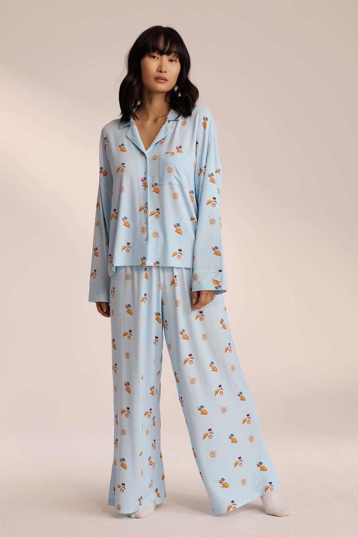 Diana | Pigiama camicia e pantaloni ampi