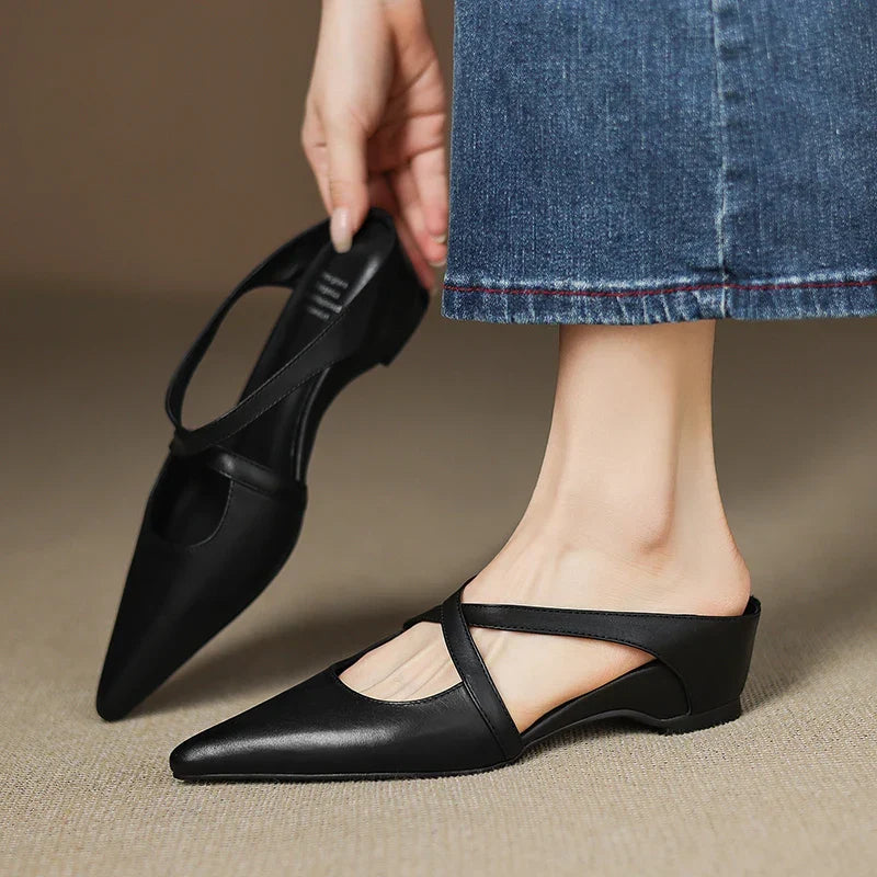 Graziana | Mules con tacco in vera pelle