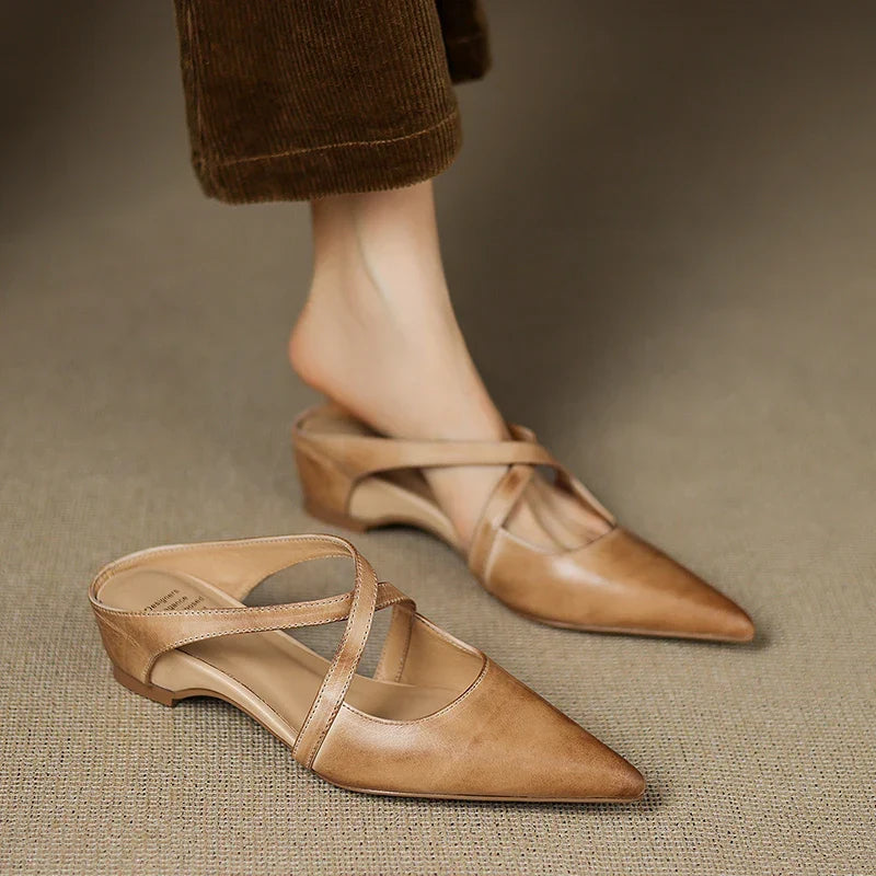 Graziana | Mules con tacco in vera pelle