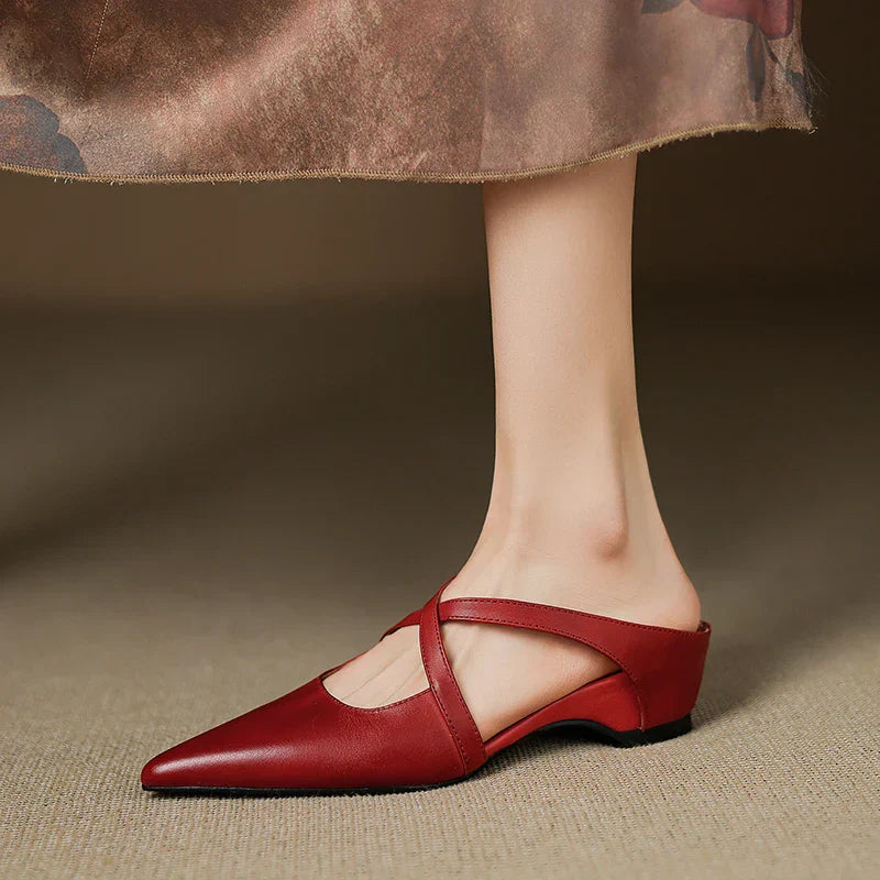 Graziana | Mules con tacco in vera pelle