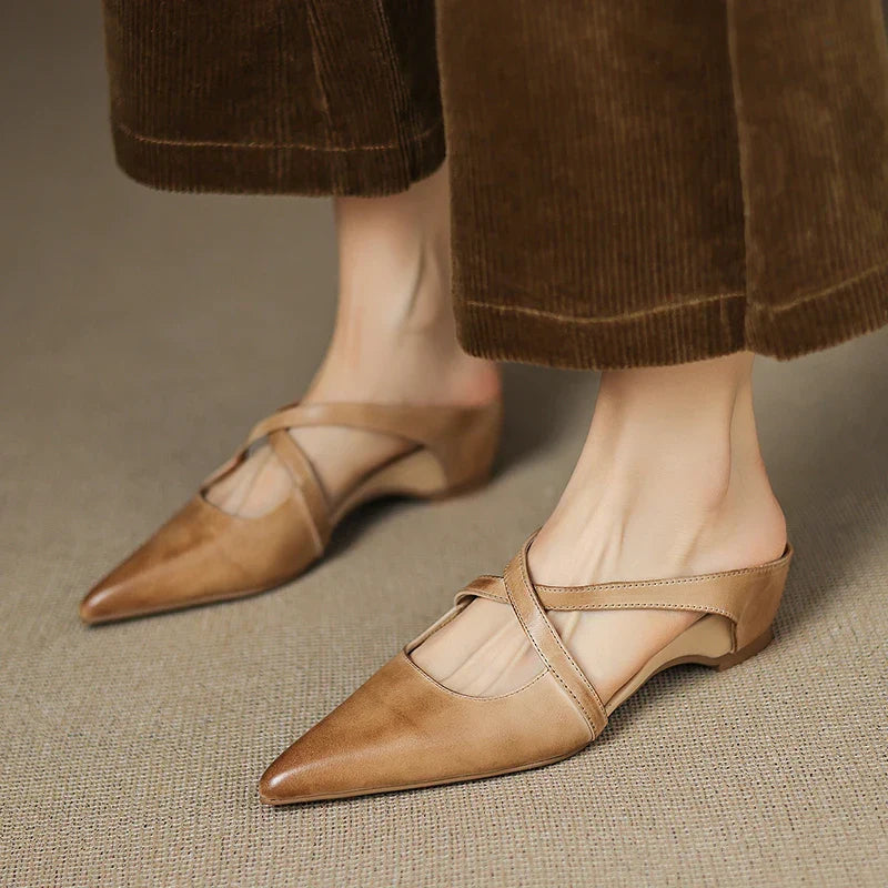 Graziana | Mules con tacco in vera pelle