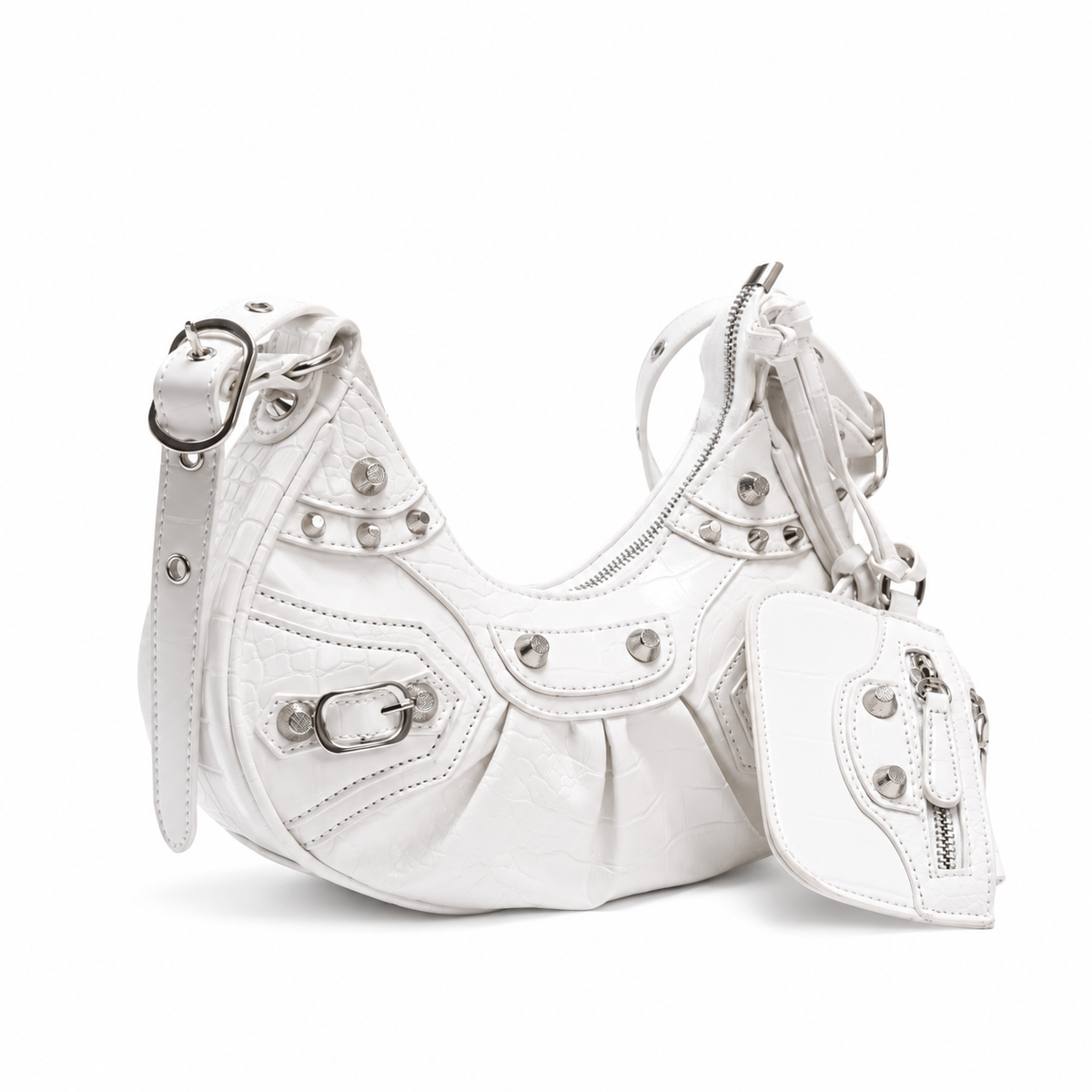 Borsa Studios Nove su sfondo bianco