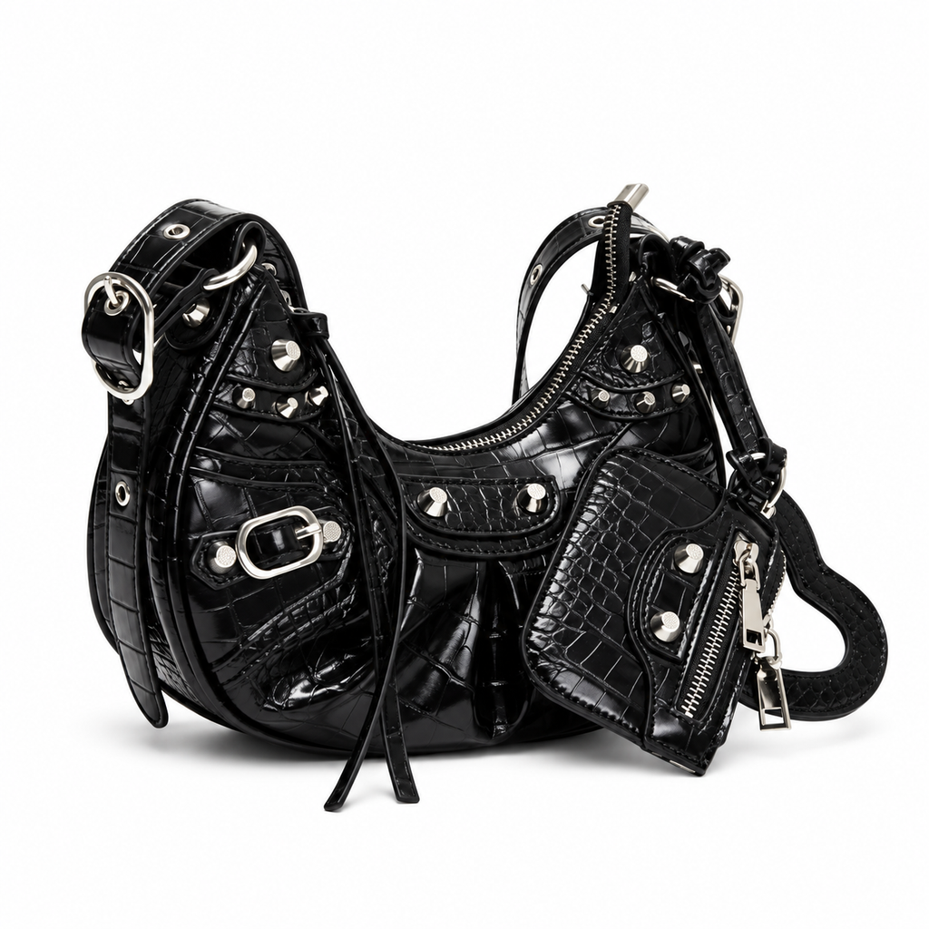 Borsa Studios Nove su sfondo bianco
