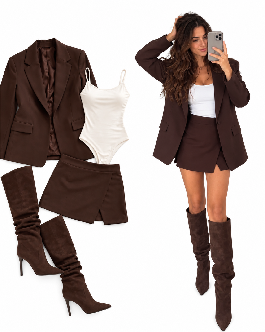 Completo Soraia: giacca, gonna e body, vista 8, sfondo bianco