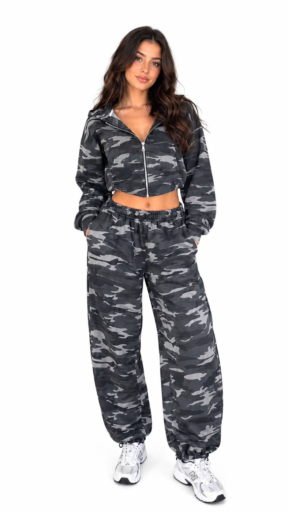 Completo Militare felpa e pantaloni mimetici, vista 1, sfondo bianco