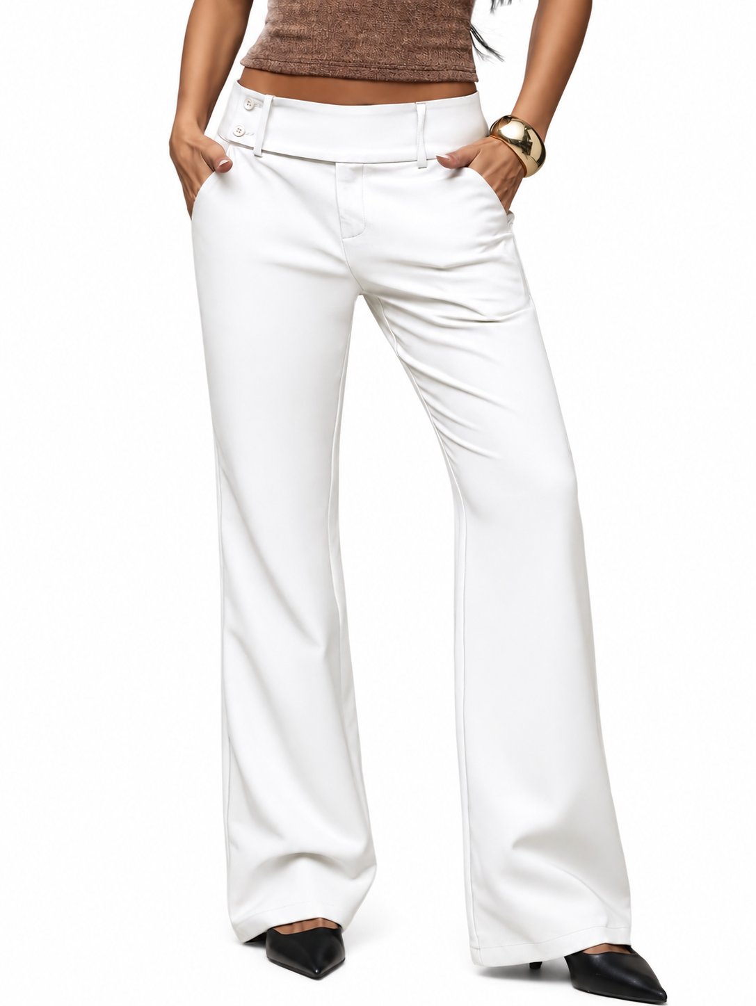 Pantaloni Duna indossati su sfondo bianco - bianco