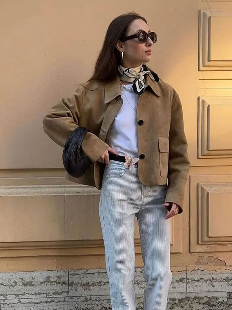 Giacca in suede sintetico