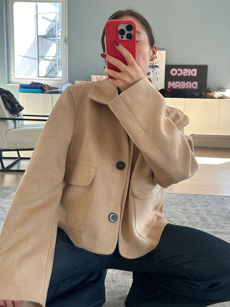 Giacca in suede sintetico