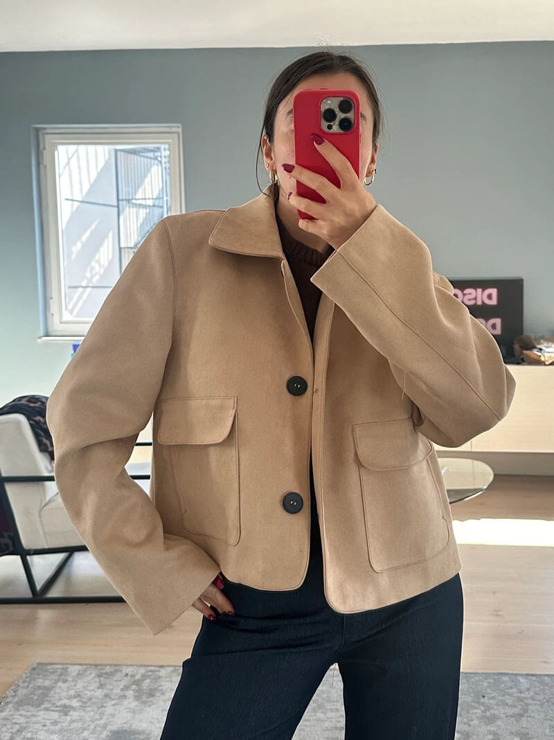 Giacca in suede sintetico