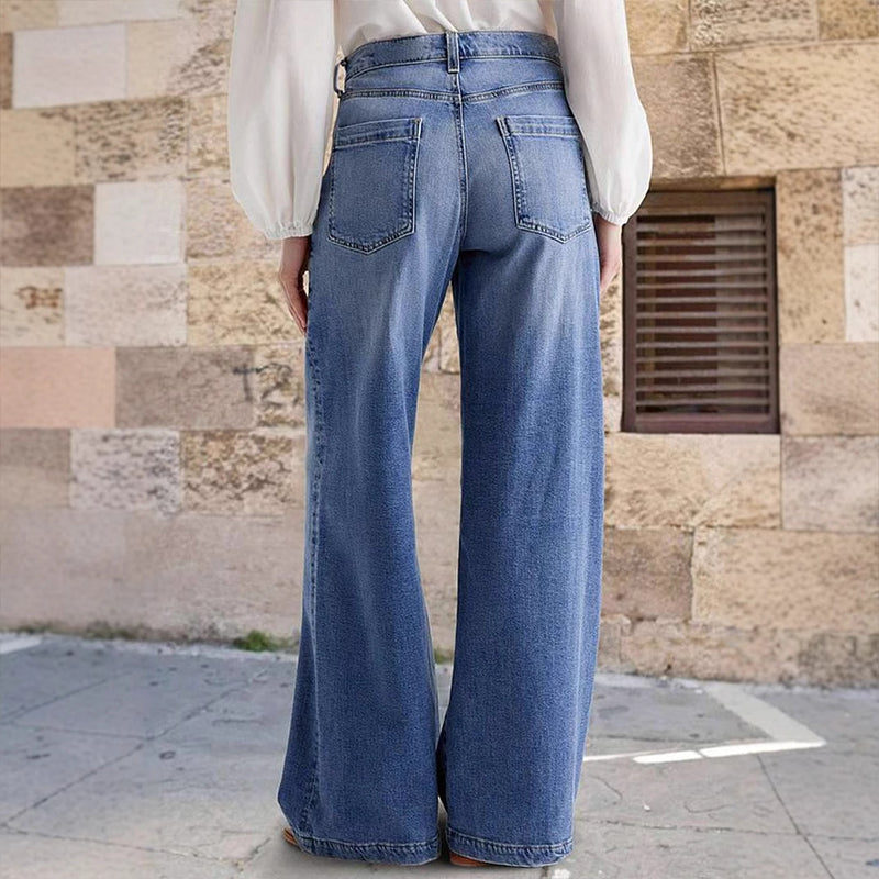 Nove | Vaqueros vintage de cintura alta y corte ancho para mujer